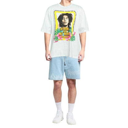 White - Side - DSquared2 Unisex Adult My Home Is In My Head Bob Marley T-Shirt