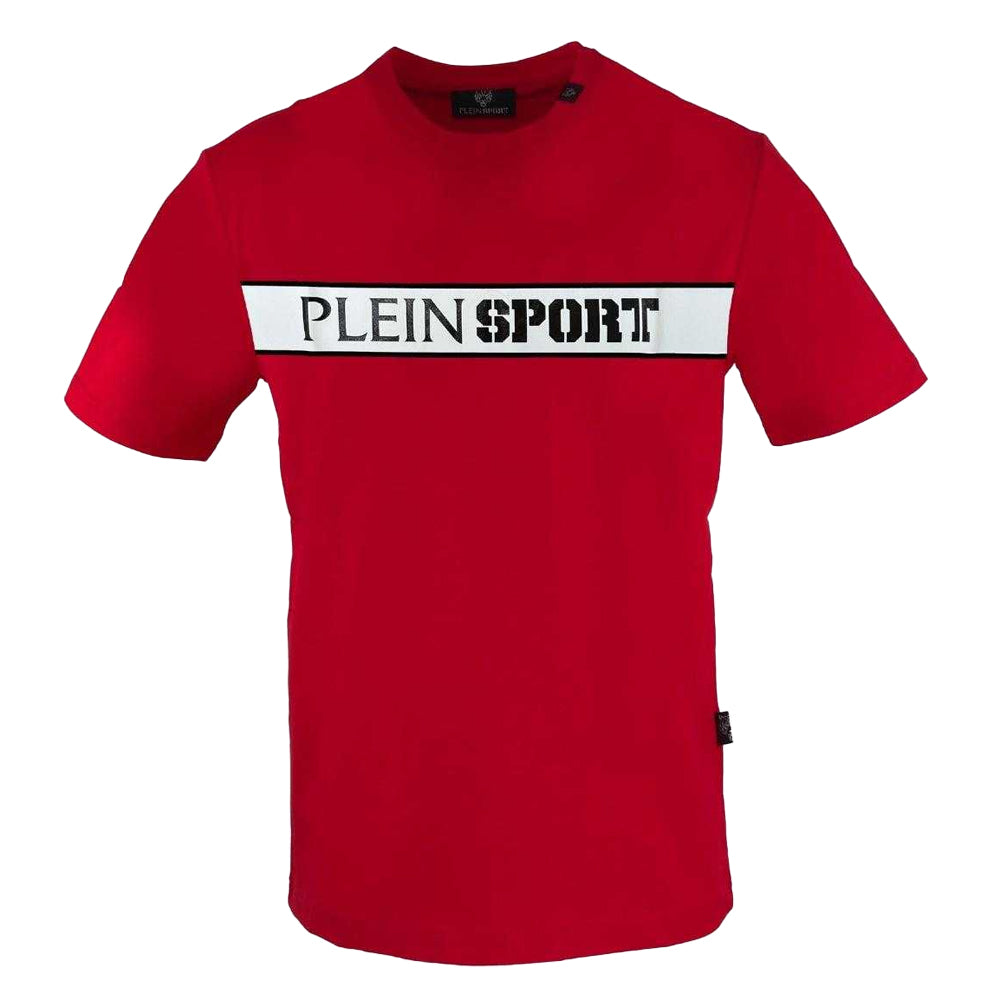 Red - Front - Plein Sport Unisex Adult Panel Logo T-Shirt