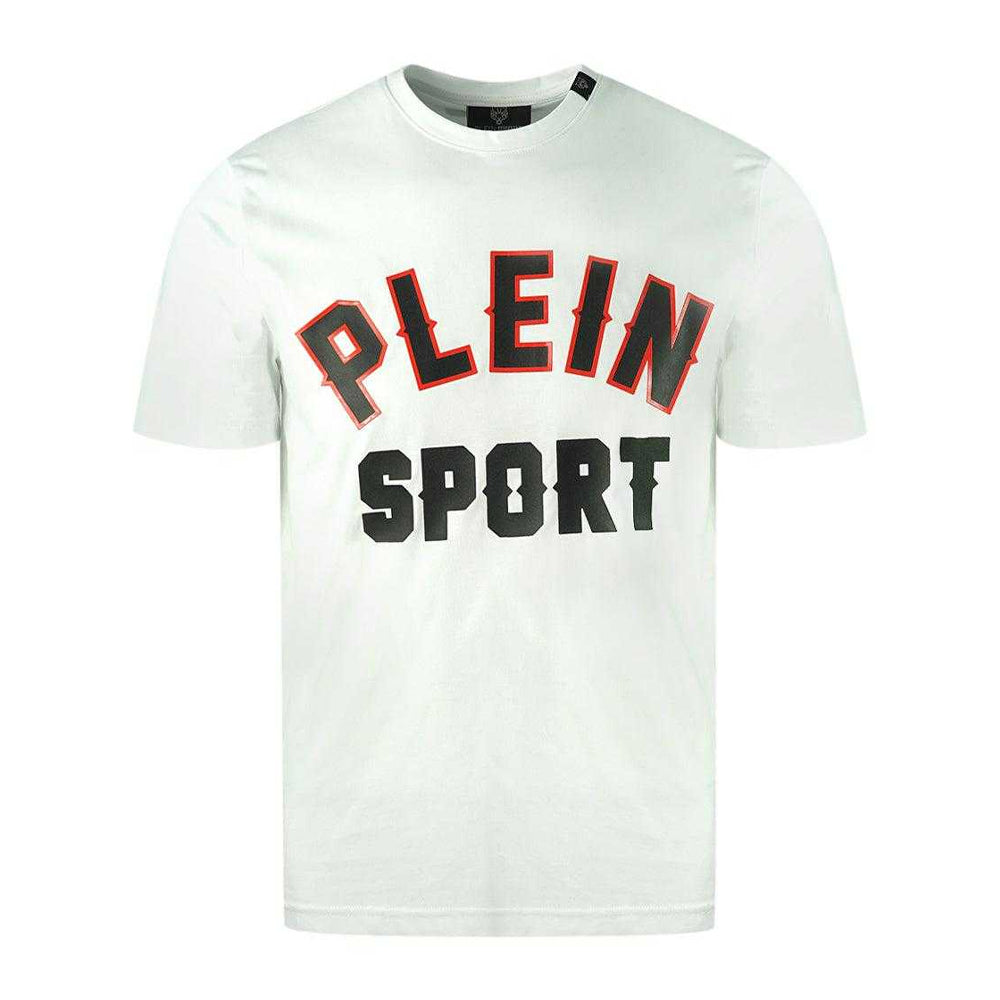 White - Front - Plein Sport Mens Block Logo T-Shirt