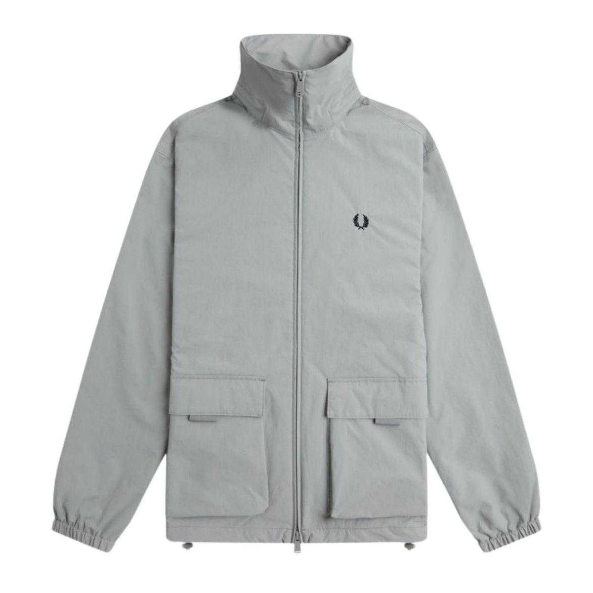 Grey - Front - Fred Perry Mens Patch Pocket Jacket