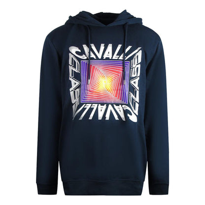 Navy - Back - Cavalli Class Mens Asymmetric Box Hoodie