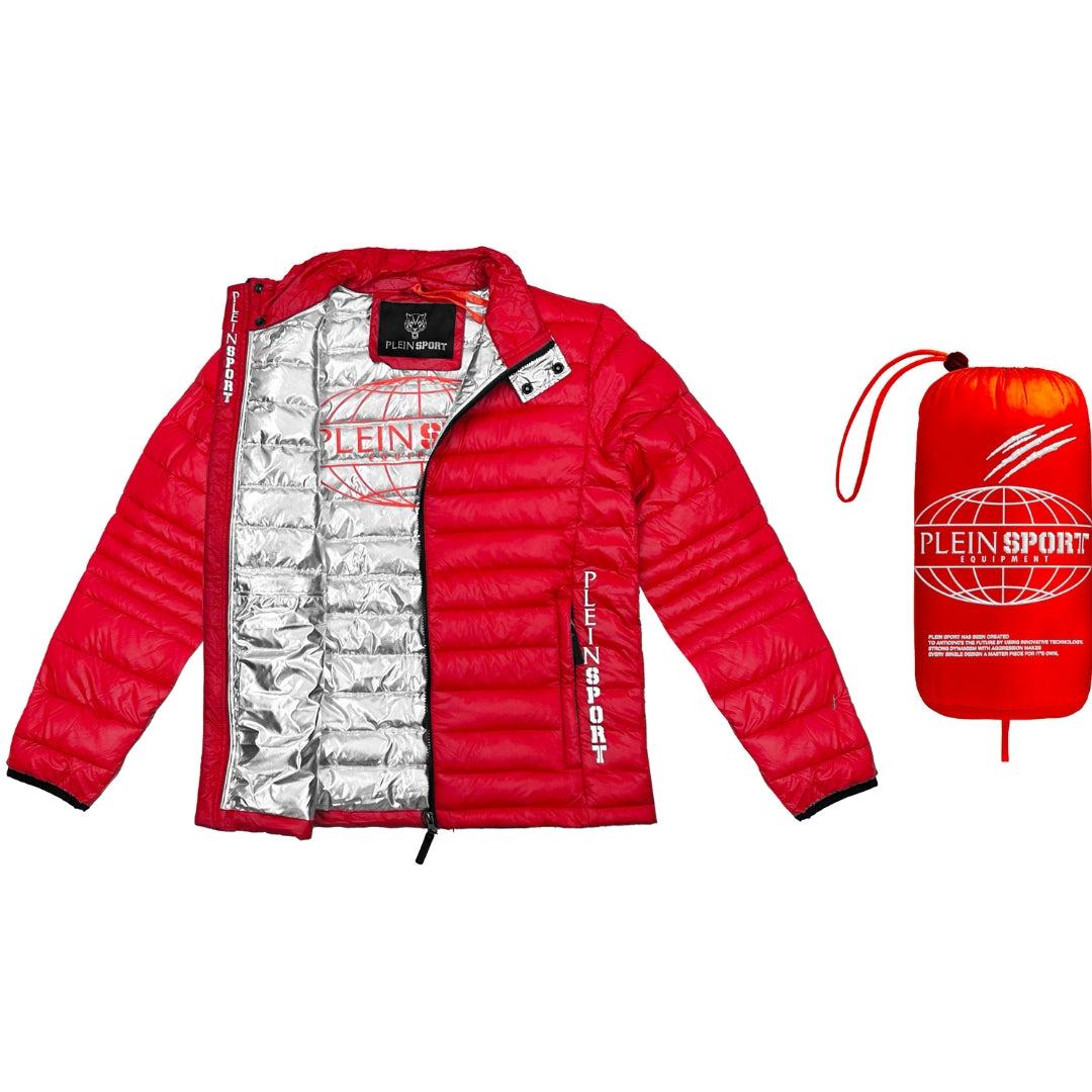 Red - Side - Plein Sport Mens Plain Padded Jacket