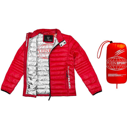 Red - Side - Plein Sport Mens Plain Padded Jacket
