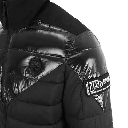 Black - Side - Plein Sport Mens Plain Padded Jacket