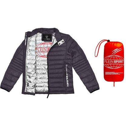 Grey - Side - Plein Sport Mens Plain Padded Jacket