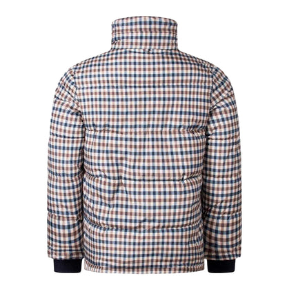 Beige - Back - Aquascutum Mens Checked Active Puffer Jacket