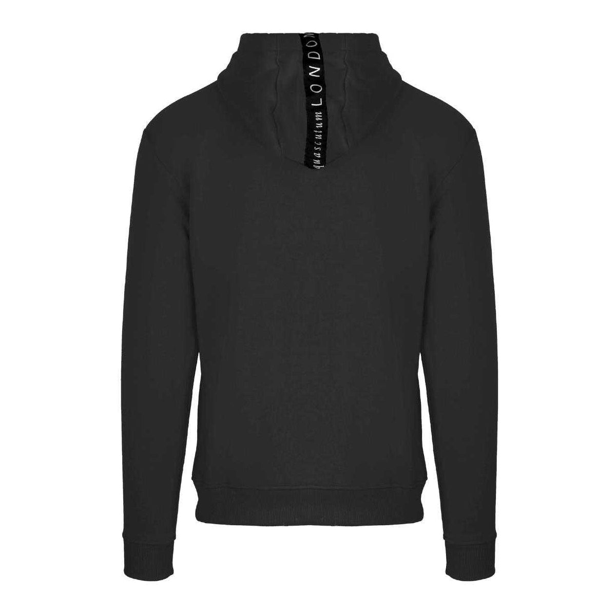 Black - Back - Aquascutum Mens London 1851 Logo Hoodie