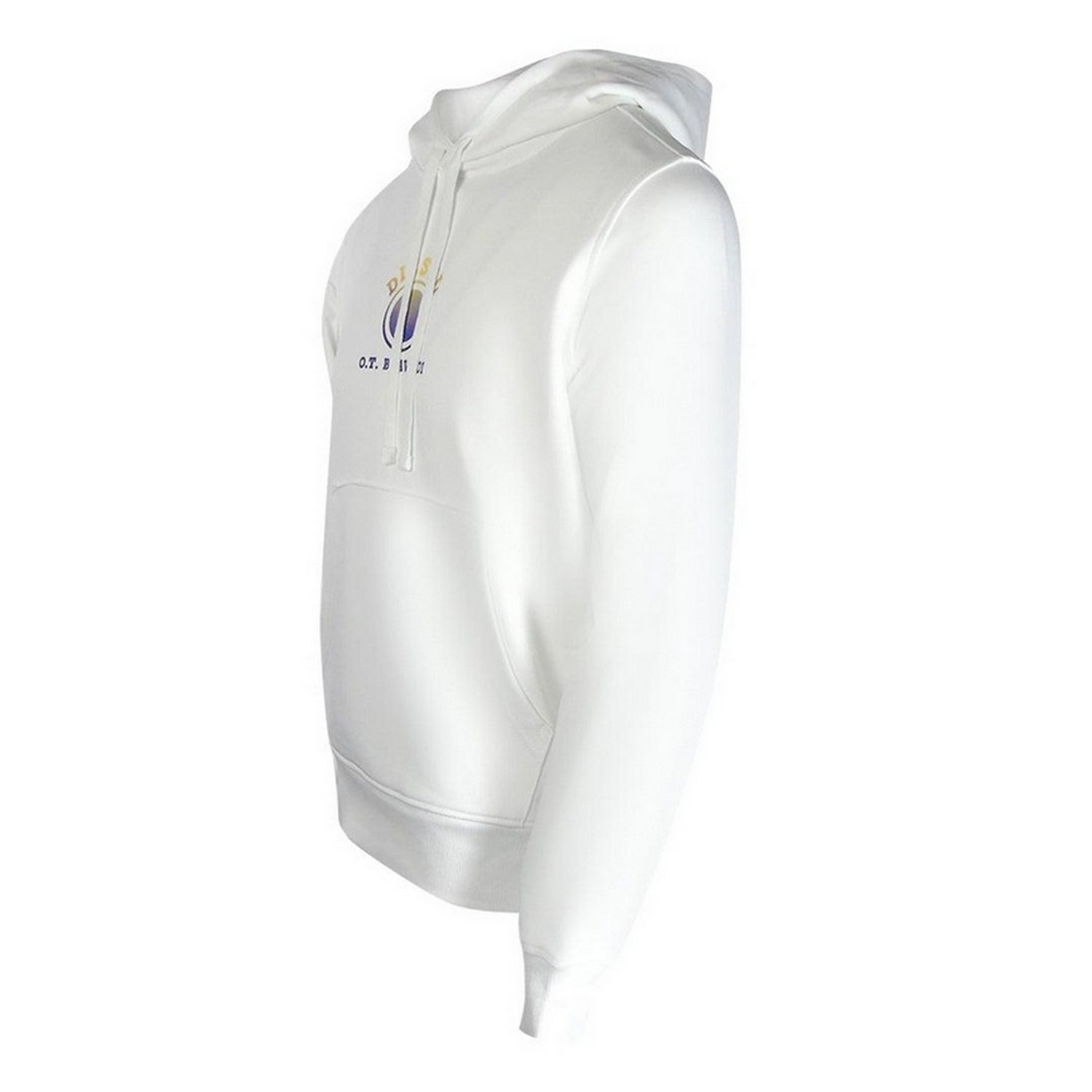 White - Side - Diesel Mens Faded Logo Hoodie