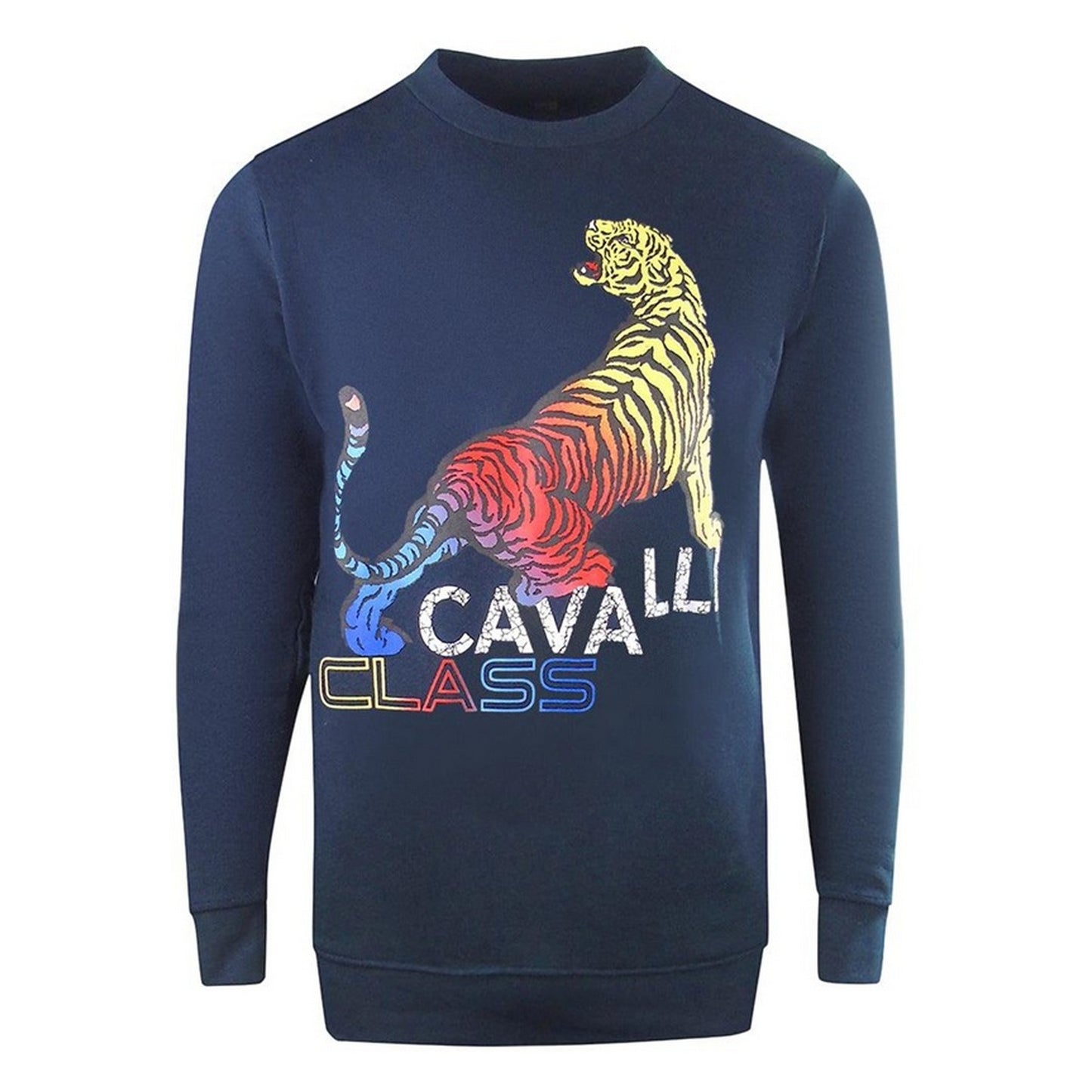 Navy Blue - Front - Cavalli Class Unisex Adult Tiger Sweatshirt