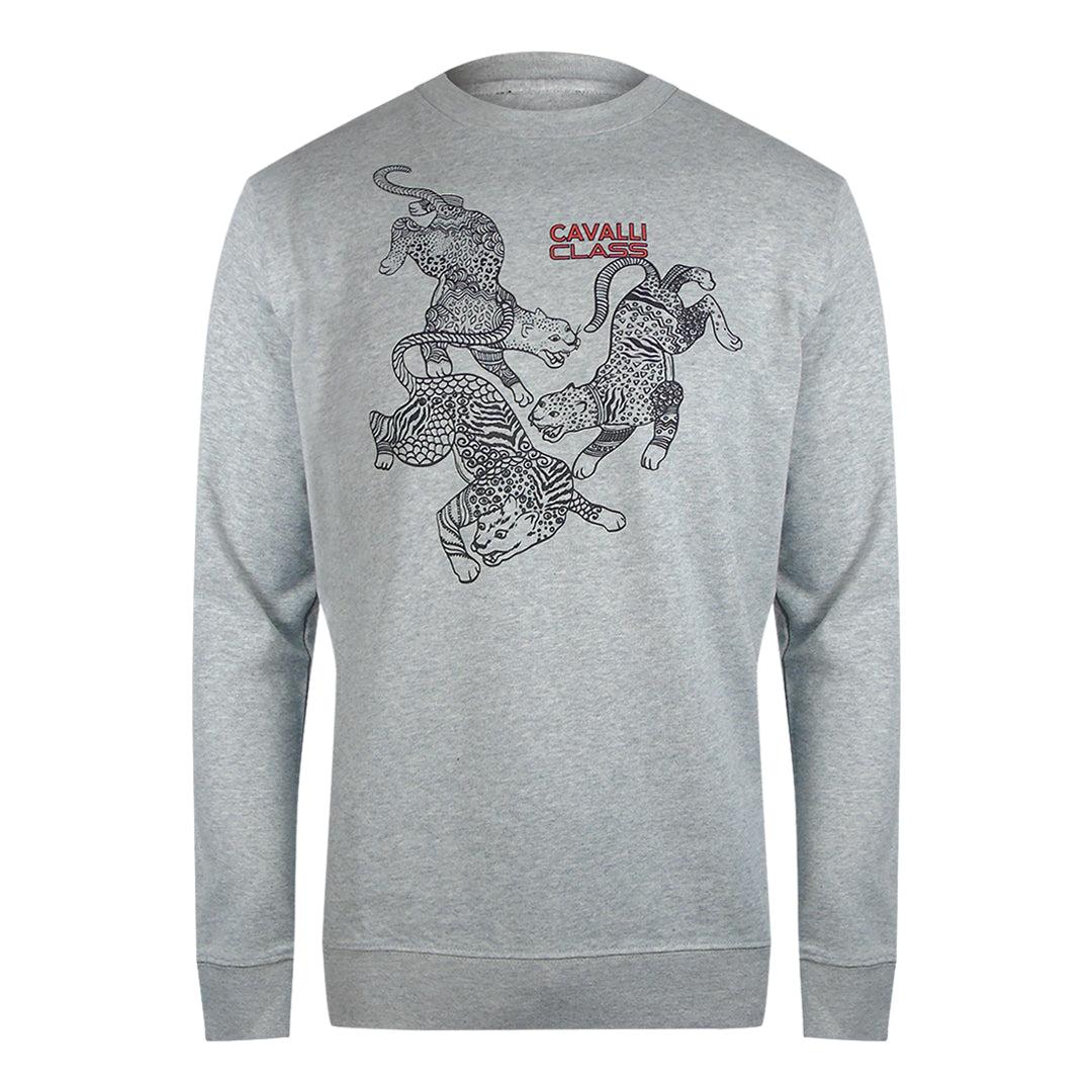 Grey - Front - Cavalli Class Unisex Adult Paisley Leopards Sweatshirt