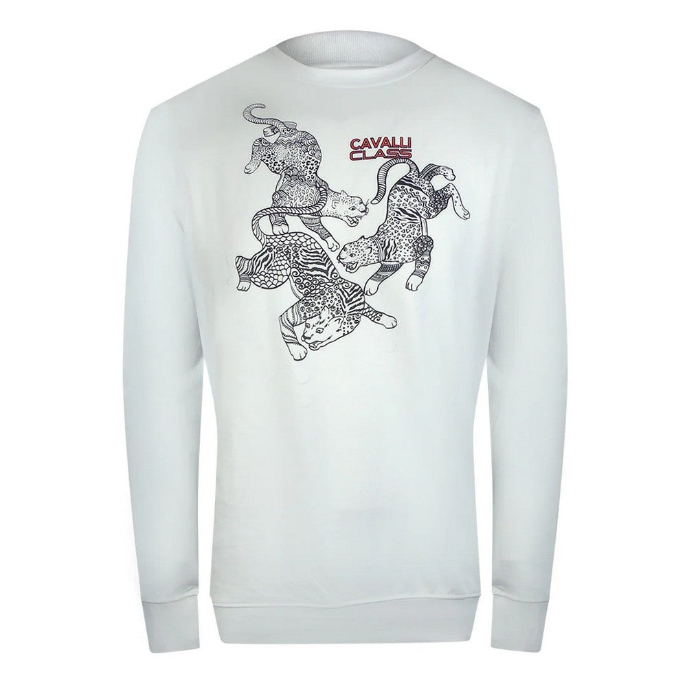 Off White - Front - Cavalli Class Unisex Adult Paisley Leopards Sweatshirt