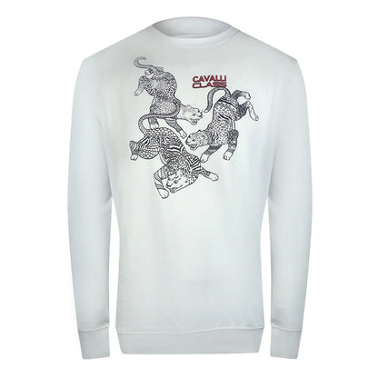 Off White - Front - Cavalli Class Unisex Adult Paisley Leopards Sweatshirt