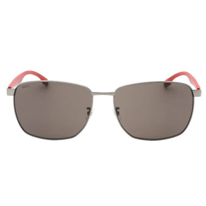 Dark Ruthenium-Grey - Front - Hugo Boss Mens Rectangle Sunglasses