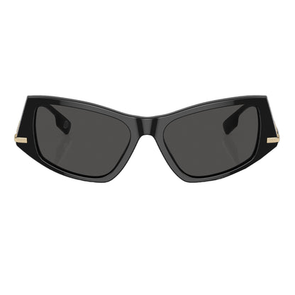 Blue-Grey - Front - Burberry Logo Sunglasses