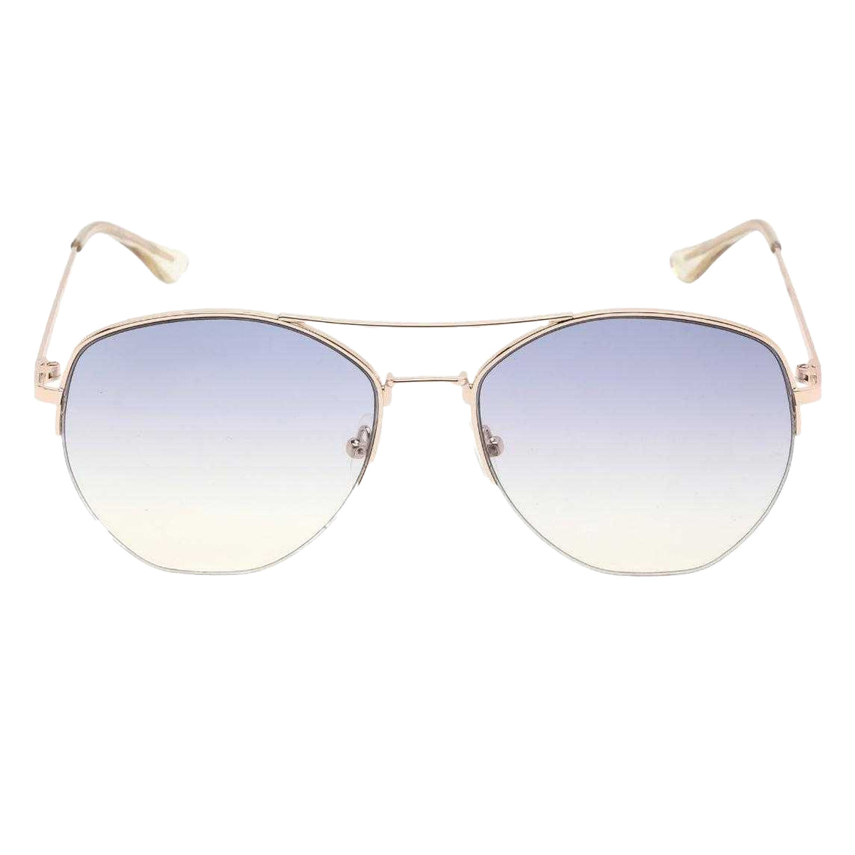 Navy-Gold - Front - Calvin Klein Mens Smoke Sunglasses