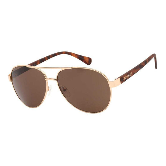 Gold - Front - Calvin Klein Mens Pilot Sunglasses