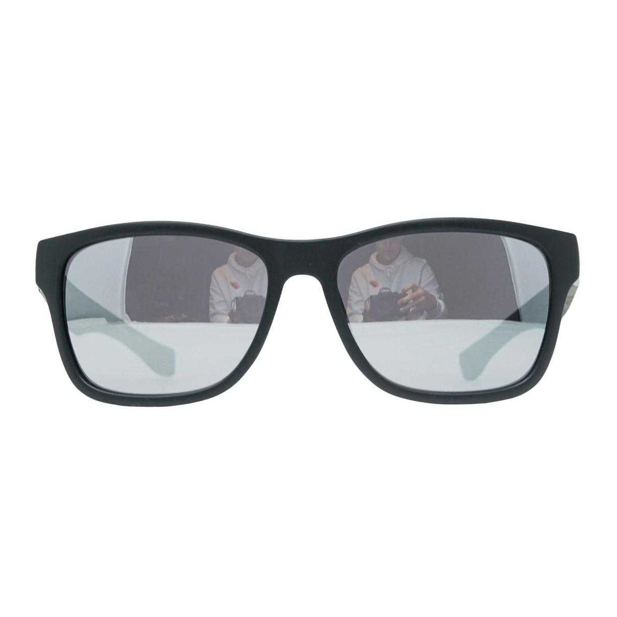 Grey-Black - Side - Lacoste Mens Satin Plain Sunglasses