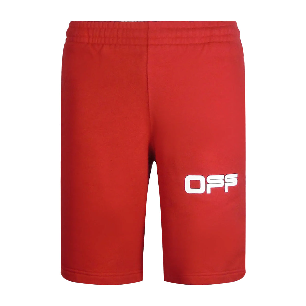 Red - Front - Off-White Mens Tape Sweat Shorts