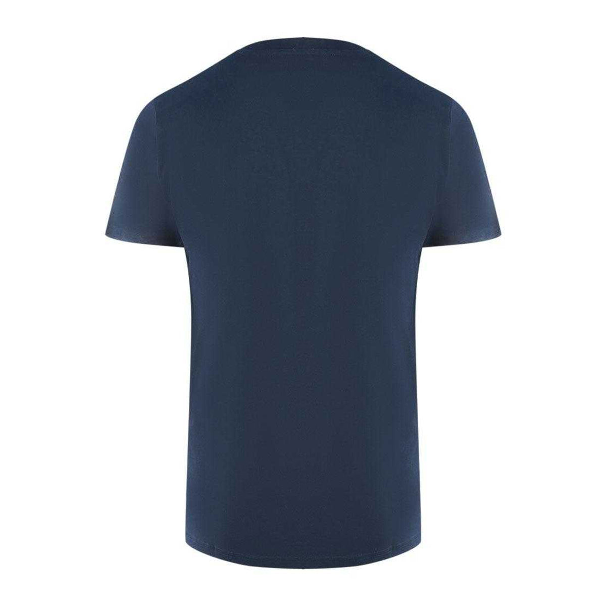 Navy Blue - Back - Aquascutum Mens London Aldis Tonal Logo T-Shirt