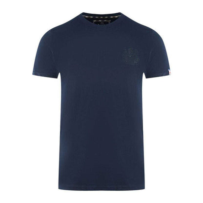 Navy Blue - Front - Aquascutum Mens London Aldis Tonal Logo T-Shirt