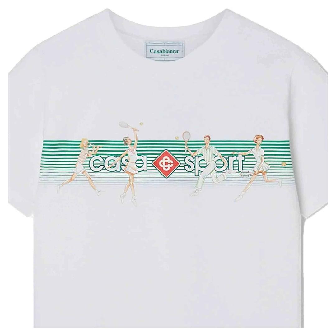 White - Side - Casablanca Unisex Adult Playful Stripe T-Shirt