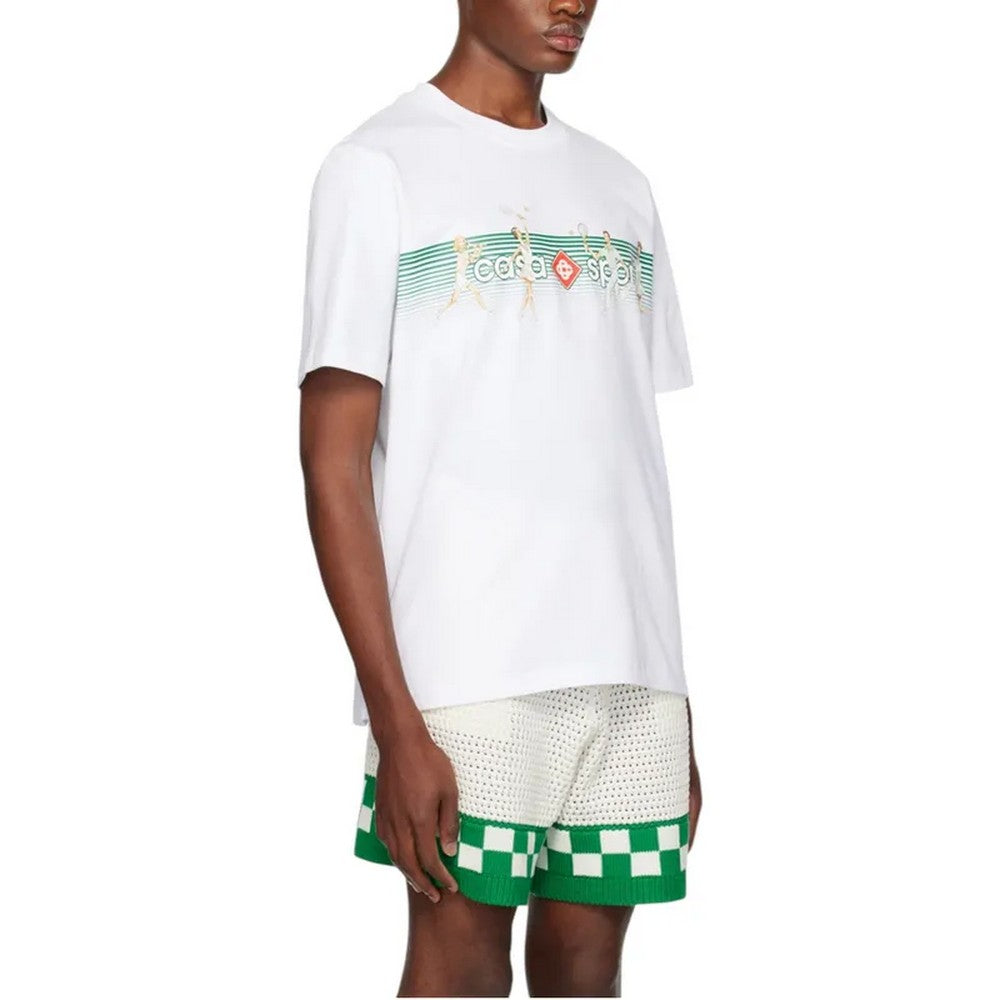White - Lifestyle - Casablanca Unisex Adult Playful Stripe T-Shirt