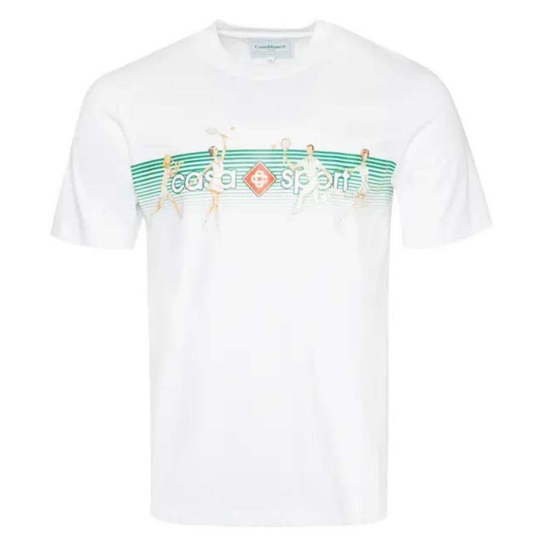 White - Front - Casablanca Unisex Adult Playful Stripe T-Shirt