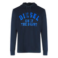 Navy Blue - Front - Diesel Unisex Adult The Brave Logo Hoodie