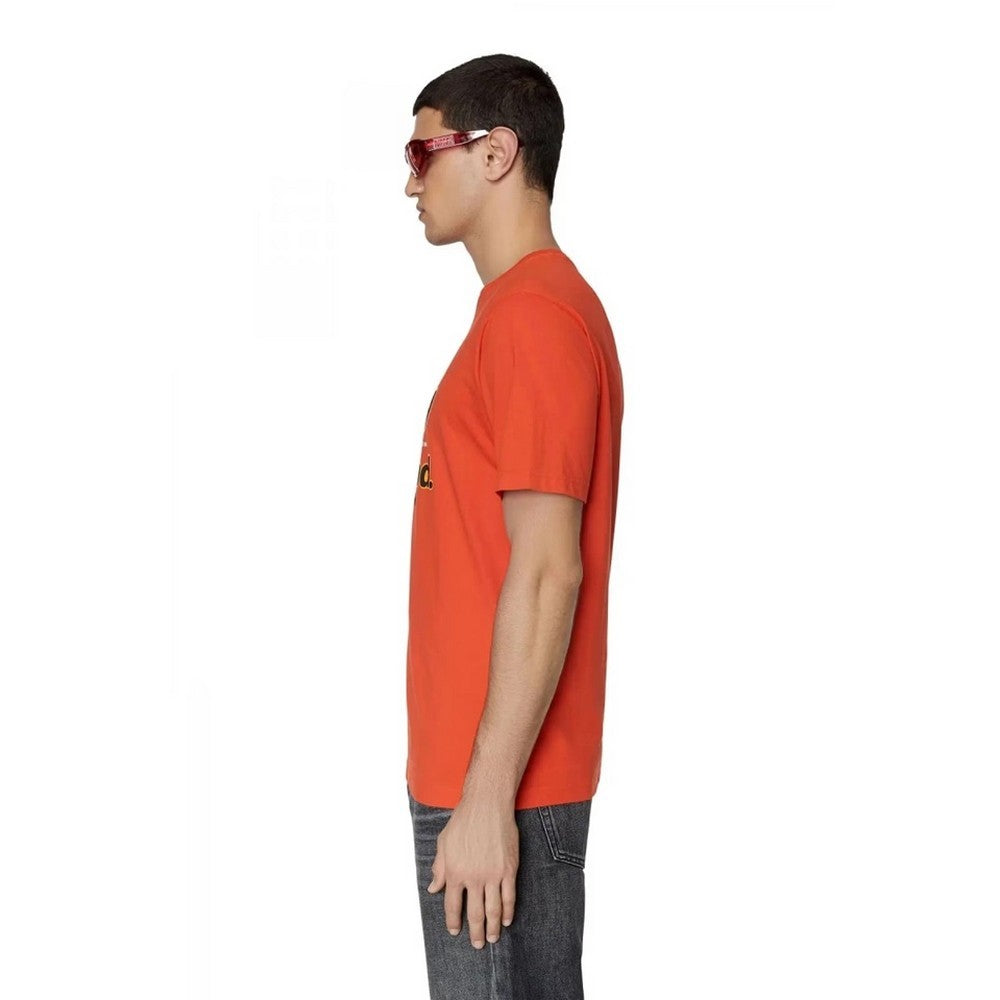 Orange-Black - Side - Diesel Unisex Adult Power Station Logo T-Shirt