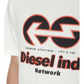 White-Red - Lifestyle - Diesel Unisex Adult Power Station Logo T-Shirt