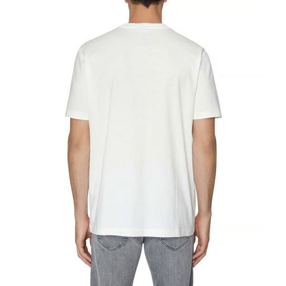 White-Red - Close up - Diesel Unisex Adult Power Station Logo T-Shirt