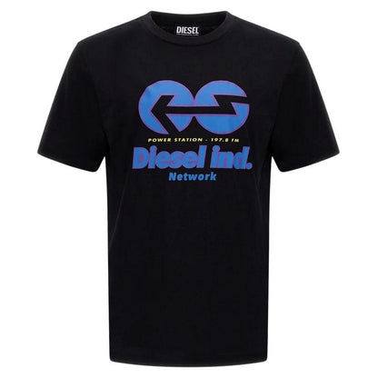 Black-Blue - Front - Diesel Unisex Adult Power Station Logo T-Shirt