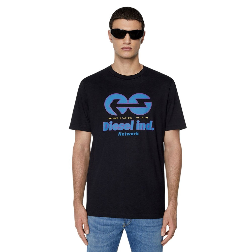 Black-Blue - Lifestyle - Diesel Unisex Adult Power Station Logo T-Shirt
