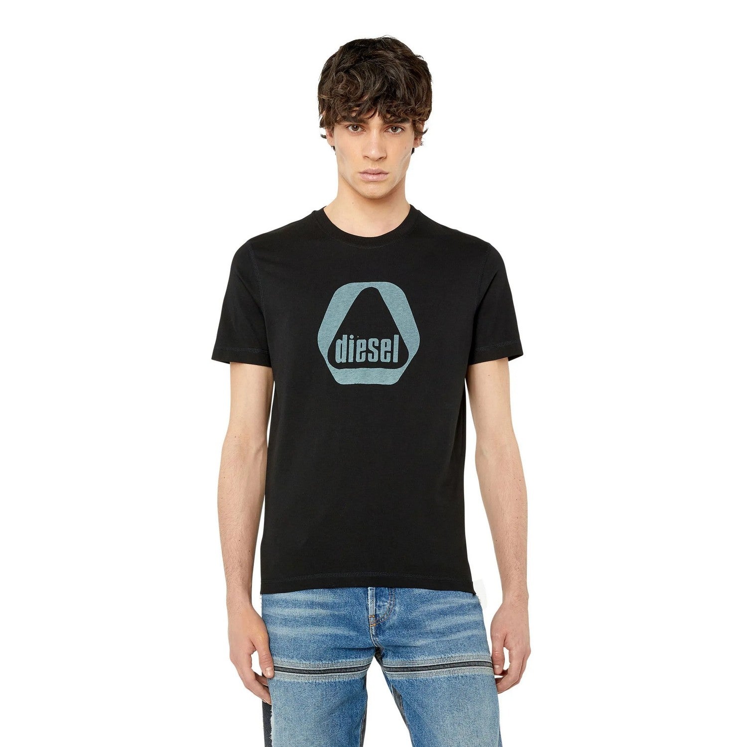 Black - Lifestyle - Diesel Mens Triangle Logo T-Shirt