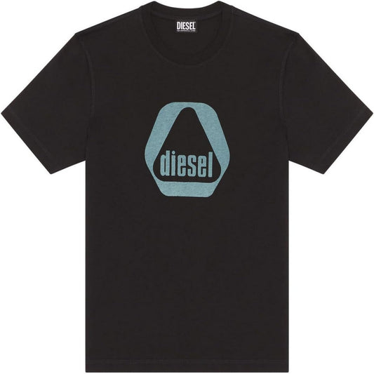 Black - Front - Diesel Mens Triangle Logo T-Shirt