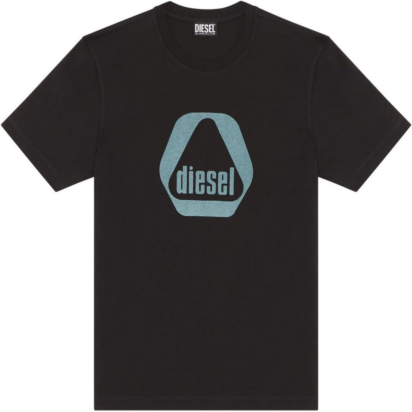 Black - Front - Diesel Mens Triangle Logo T-Shirt