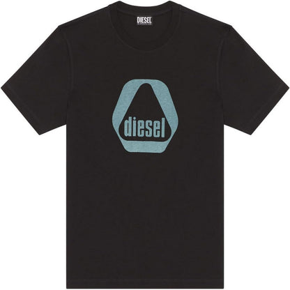 Black - Front - Diesel Mens Triangle Logo T-Shirt