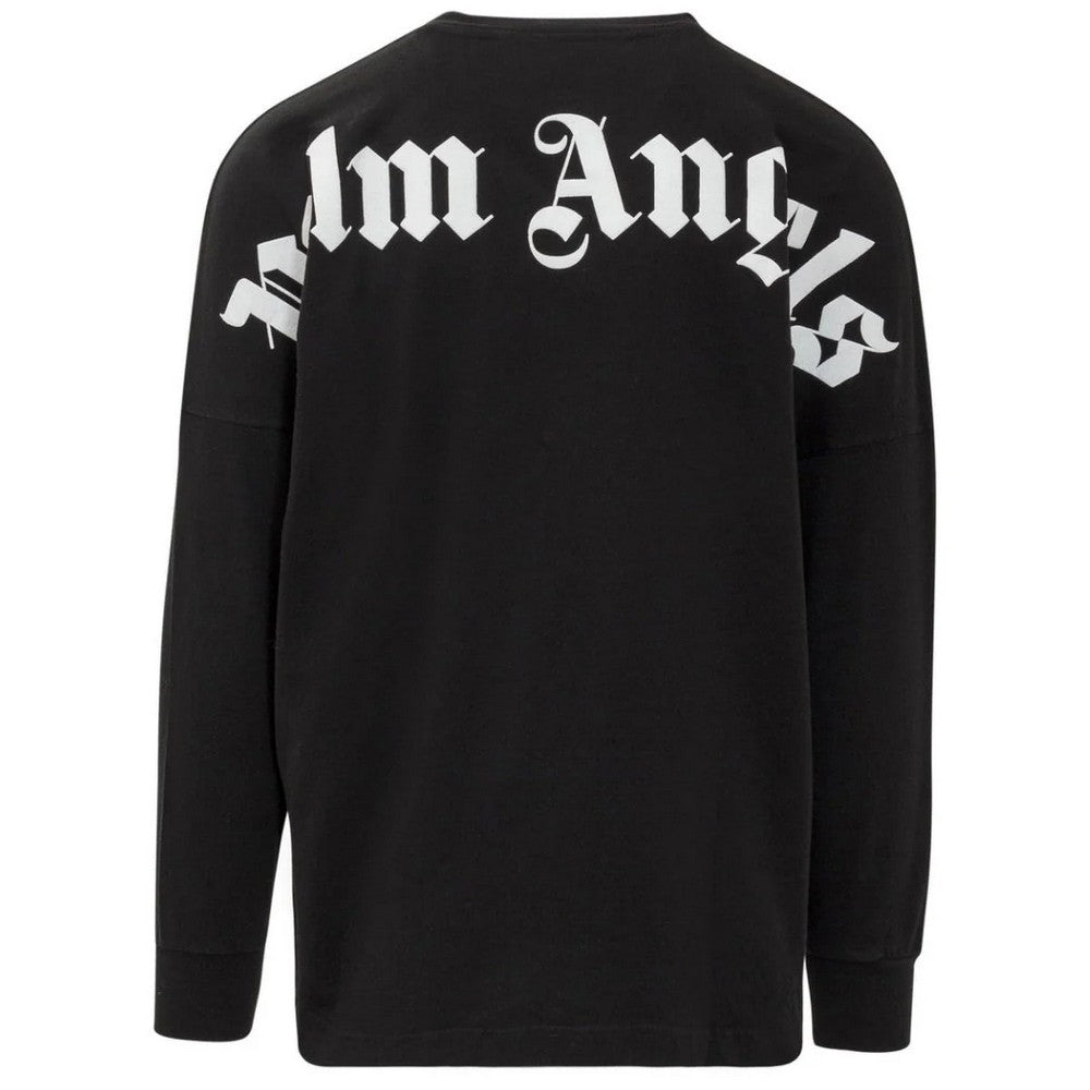 Black - Back - Palm Angels Mens Classic Logo Long-Sleeved T-Shirt