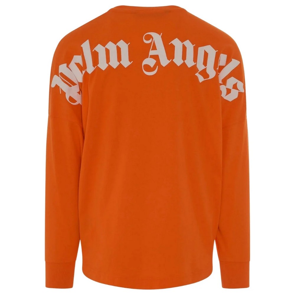 Orange - Back - Palm Angels Mens Classic Logo Long-Sleeved T-Shirt