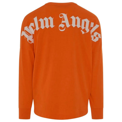 Orange - Back - Palm Angels Mens Classic Logo Long-Sleeved T-Shirt