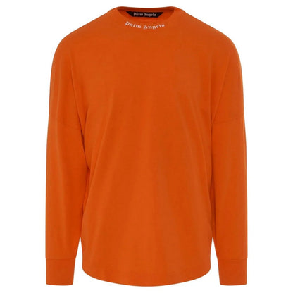 Orange - Front - Palm Angels Mens Classic Logo Long-Sleeved T-Shirt