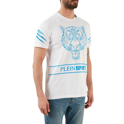 White - Side - Plein Sport Unisex Adult Tiger T-Shirt