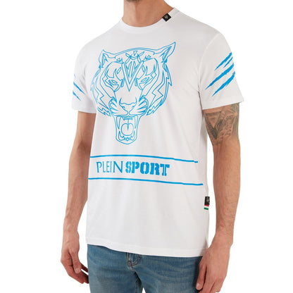 White - Pack Shot - Plein Sport Unisex Adult Tiger T-Shirt