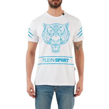 White - Front - Plein Sport Unisex Adult Tiger T-Shirt