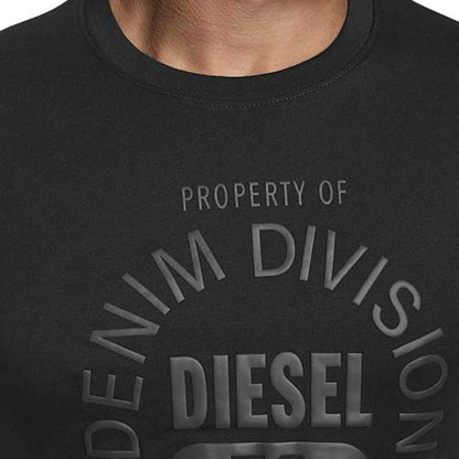 Black - Side - Diesel Unisex Adult Property Of Denim Division Logo T-Shirt