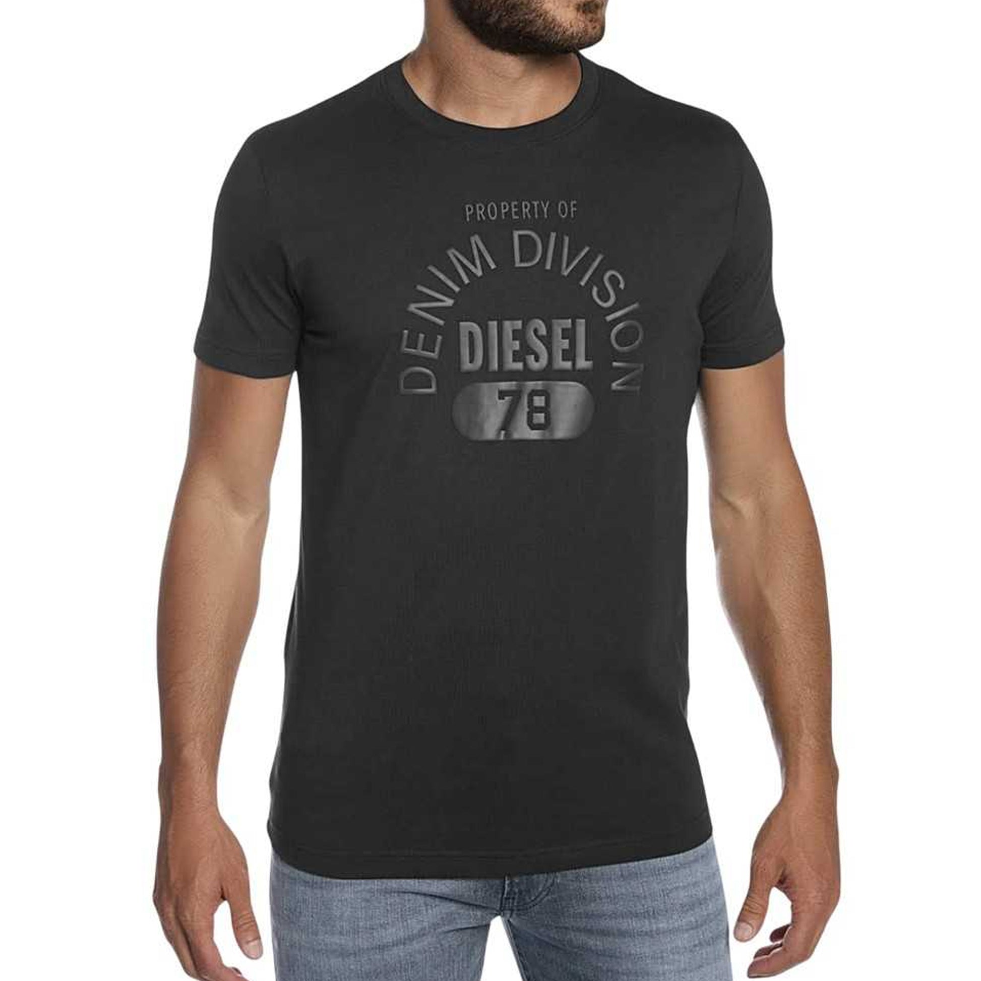 Black - Lifestyle - Diesel Unisex Adult Property Of Denim Division Logo T-Shirt