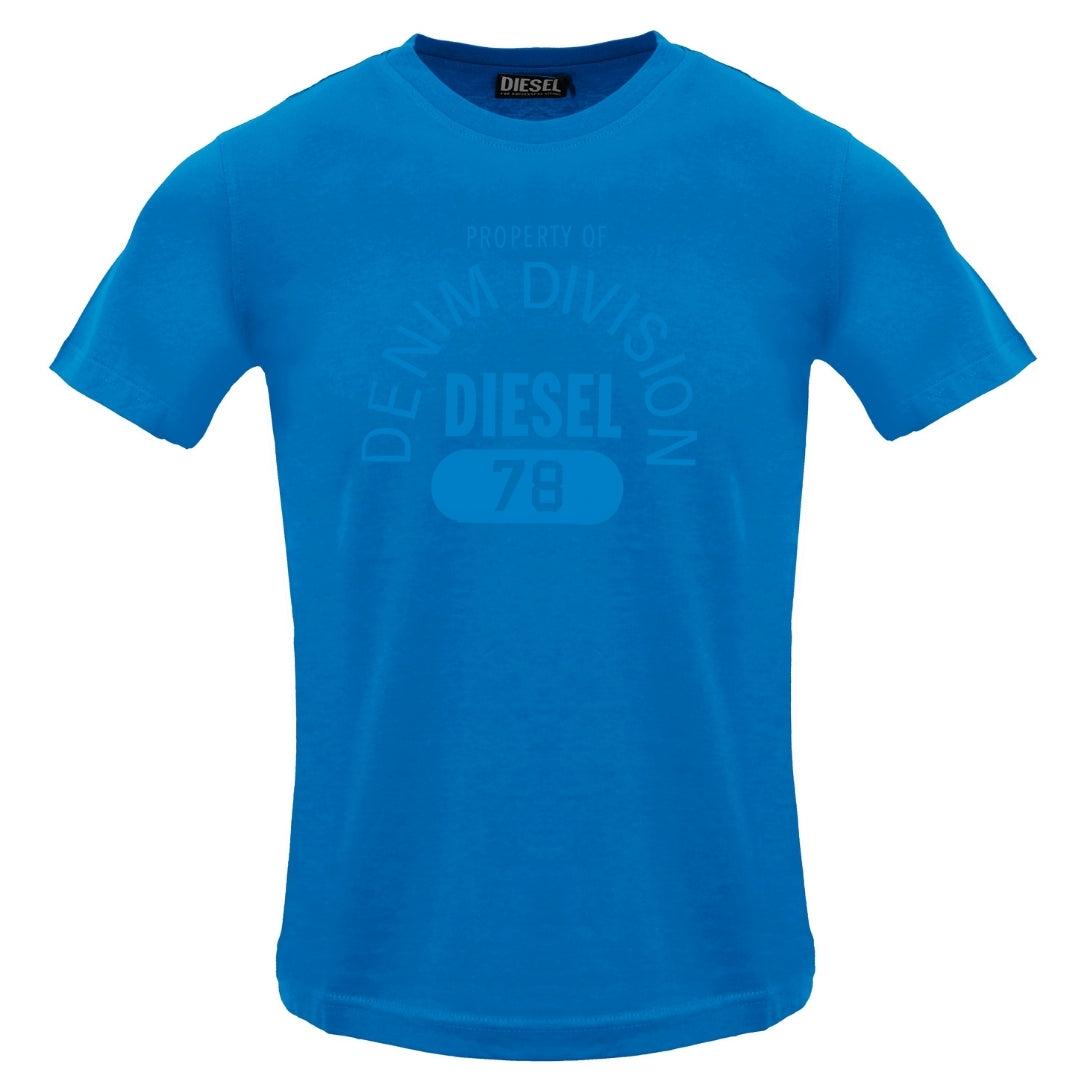 Royal Blue - Front - Diesel Unisex Adult Property Of Denim Division Logo T-Shirt