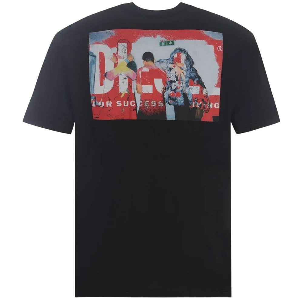 Black - Back - Diesel Unisex Adult Graffiti Logo T-Shirt