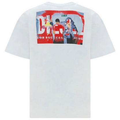 White - Back - Diesel Unisex Adult Graffiti Logo T-Shirt