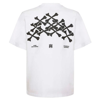 White - Back - Amiri Mens Bones Logo Cotton T-Shirt